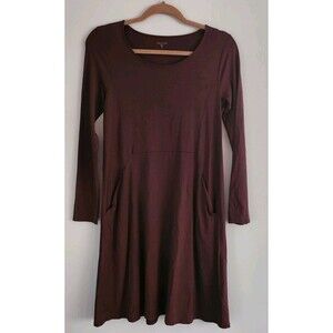 Garnet Hill Everyday A-Line Knit Dress Maroon Size XS